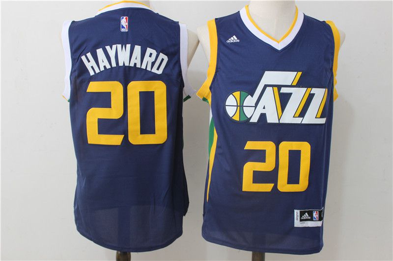 Men Utah Jazz #20 Hayward Blue Adidas NBA Jerseys